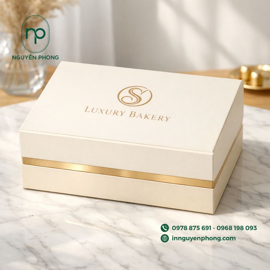 In hộp đựng bánh ngọt xinh xắn